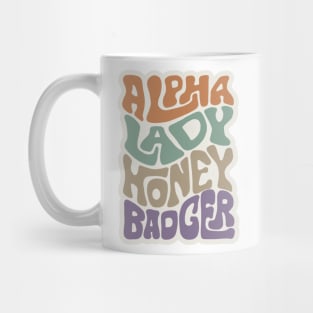 Alpha Lady Honey Badger Word Art Mug